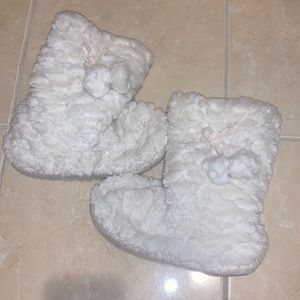 White Fuzzy Slipper boots